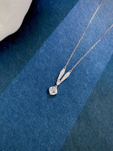 Load image into Gallery viewer, LUOWEND 18K White Gold Natural Diamond Necklace for Women