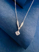 Load image into Gallery viewer, LUOWEND 18K White Gold Natural Diamond Necklace for Women