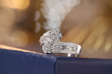 Load image into Gallery viewer, LUOWEND 18K White Gold Real Natural Diamond Ring for Women