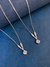 Load image into Gallery viewer, LUOWEND 18K White Gold Natural Diamond Necklace for Women