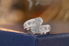 Load image into Gallery viewer, LUOWEND 18K White Gold Real Natural Diamond Ring for Women