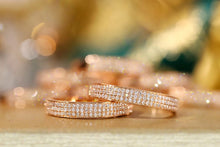Load image into Gallery viewer, LUOWEND 18K Rose Gold Real Natural Diamond Ring for Women