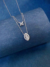 Load image into Gallery viewer, LUOWEND 18K White Gold Natural Diamond Necklace for Women