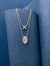 Load image into Gallery viewer, LUOWEND 18K White Gold Natural Diamond Necklace for Women
