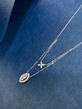 Load image into Gallery viewer, LUOWEND 18K White Gold Natural Diamond Necklace for Women