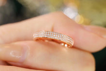 Load image into Gallery viewer, LUOWEND 18K Rose Gold Real Natural Diamond Ring for Women