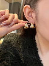 Load image into Gallery viewer, LUOWEND 18K Yellow Gold Natural Diamond Earrings for Women