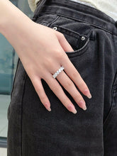 Load image into Gallery viewer, LUOWEND 18K White Gold Natural Diamond Ring for Women