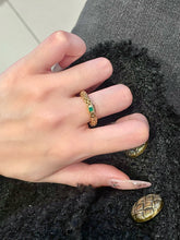 Load image into Gallery viewer, LUOWEND 18K Yellow Gold Natural Emerald Ring for Women