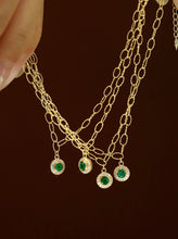 Load image into Gallery viewer, LUOWEND 18K Yellow Gold Fine Jewelry Real Natural Emerald Bracelet for Women