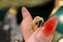 Load image into Gallery viewer, LUOWEND 18K Yellow Gold Real Natural Diamond Hoop Earrings for Women