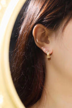 Load image into Gallery viewer, LUOWEND 18K Yellow Gold Real Natural Diamond Hoop Earrings for Women