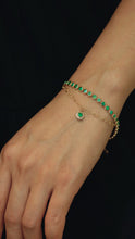 Load image into Gallery viewer, LUOWEND 18K Yellow Gold Fine Jewelry Real Natural Emerald Bracelet for Women