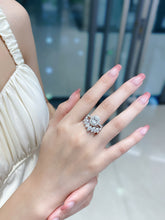 Load image into Gallery viewer, LUOWEND 18K White Gold Natural Diamond Ring for Women
