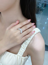 Load image into Gallery viewer, LUOWEND 18K White Gold Natural Diamond Ring for Women