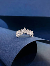Load image into Gallery viewer, LUOWEND 18K White Gold Natural Diamond Ring for Women