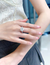 Load image into Gallery viewer, LUOWEND 18K White Gold Natural Diamond Ring for Women