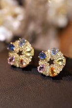 Load image into Gallery viewer, LUOWEND 18K Yellow Gold Real Natural Aquamarine and Diamond Earrings for Women