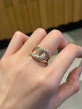 Load image into Gallery viewer, LUOWEND 18K Yellow Gold Natural Diamond Ring for Women