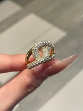Load image into Gallery viewer, LUOWEND 18K Yellow Gold Natural Diamond Ring for Women