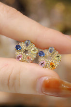 Load image into Gallery viewer, LUOWEND 18K Yellow Gold Real Natural Aquamarine and Diamond Earrings for Women