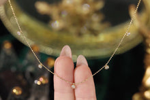 Load image into Gallery viewer, LUOWEND 18K Yellow Gold Real Natural Diamond Necklace for Women