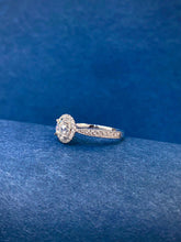 Load image into Gallery viewer, LUOWEND 18K White Gold Natural Diamond Ring for Women