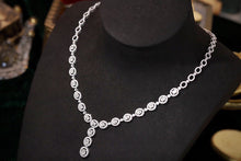 Load image into Gallery viewer, LUOWEND 18K White Gold Real Natural Diamond Necklace for Women