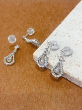 Load image into Gallery viewer, LUOWEND 18K White Gold Natural Diamond Earrings for Women