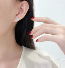 Load image into Gallery viewer, LUOWEND 18K White Gold Natural Diamond Earrings for Women