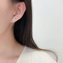 Load image into Gallery viewer, LUOWEND 18K White Gold Natural Diamond Earrings for Women
