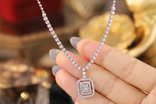 Load image into Gallery viewer, LUOWEND 18K White Gold Real Natural Diamond Necklace for Women