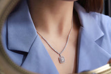 Load image into Gallery viewer, LUOWEND 18K White Gold Real Natural Diamond Necklace for Women