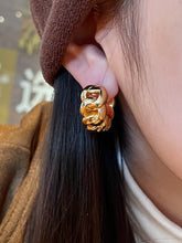 Load image into Gallery viewer, LUOWEND 18K Yellow Gold Hoop Earrings for Women