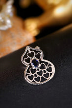 Load image into Gallery viewer, LUOWEND 18K White Gold Real Natural Sapphire and Diamond Necklace for Women