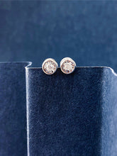 Load image into Gallery viewer, LUOWEND 18K White or Rose Gold Natural Diamond Earrings for Women