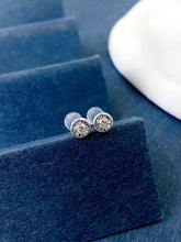 Load image into Gallery viewer, LUOWEND 18K White or Rose Gold Natural Diamond Earrings for Women