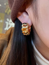 Load image into Gallery viewer, LUOWEND 18K Yellow Gold Hoop Earrings for Women