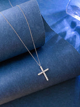 Load image into Gallery viewer, LUOWEND 18K White Gold Natural Diamond Pendant Necklace for Women