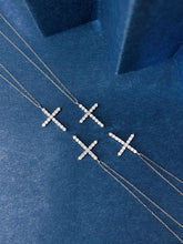 Load image into Gallery viewer, LUOWEND 18K White Gold Natural Diamond Pendant Necklace for Women