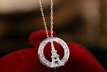 Load image into Gallery viewer, LUOWEND 18K White Gold Real Natural Diamond Necklace for Women