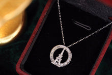 Load image into Gallery viewer, LUOWEND 18K White Gold Real Natural Diamond Necklace for Women