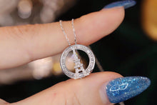 Load image into Gallery viewer, LUOWEND 18K White Gold Real Natural Diamond Necklace for Women