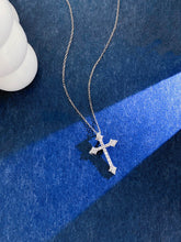 Load image into Gallery viewer, LUOWEND 18K White Gold Natural Diamond Pendant Necklace for Women