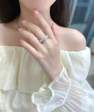 Load image into Gallery viewer, LUOWEND 18K White Gold Natural Diamond Ring for Women
