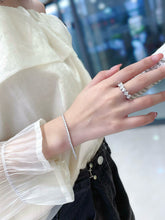 Load image into Gallery viewer, LUOWEND 18K White Gold Natural Diamond Ring for Women