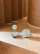 Load image into Gallery viewer, LUOWEND 18K White Gold Natural Diamond Earrings for Women