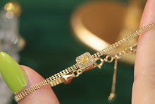 Load image into Gallery viewer, LUOWEND 18K Yellow Gold Real Natural Yellow Diamond Bracelet for Women