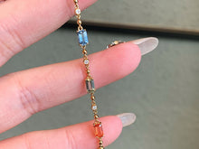 Load image into Gallery viewer, LUOWEND 18K Rose Gold Natural Sapphire Bracelet for Women