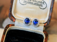 Load image into Gallery viewer, LUOWEND 18K White Gold Natural Sapphire Earrings for Women